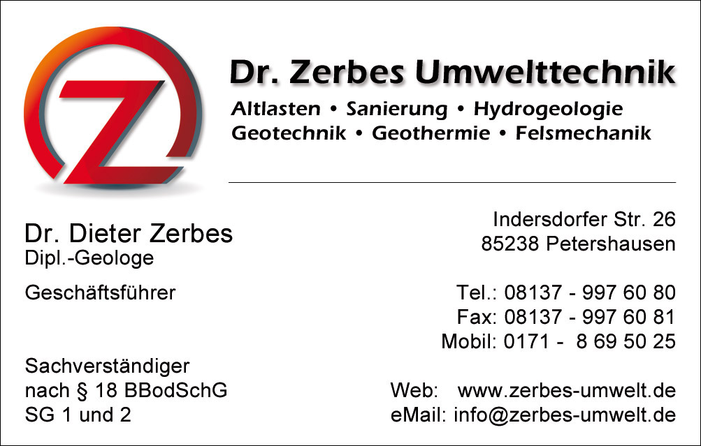 Dr. Zerbes Umwelttechnik, Dipl.-Geologe, 85238 Petershausen
